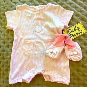 Baby Onesie Baby Paris | Size 12 Months | Matching Booties | NWT